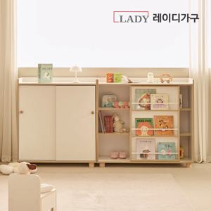 키디 전면 책장 세트8 (슬라이딩 옷장 + 1200 슬라이딩 전면 책장)