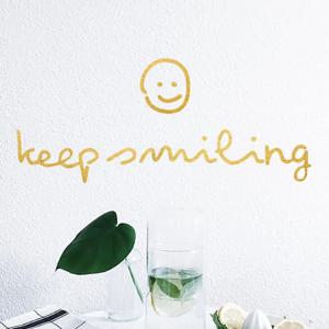 레터링 포인트 인테리어 카페 창문 벽 스티커 Keep smiling 골드