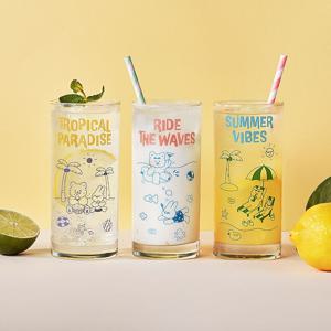 홀리몰리 데일리 유리컵 3종 맥주잔 음료 귀여운 카페 컵