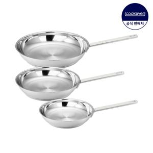 Cook304 인덕션 스텐 프라이팬 3종 세트 (팬20+24+28)