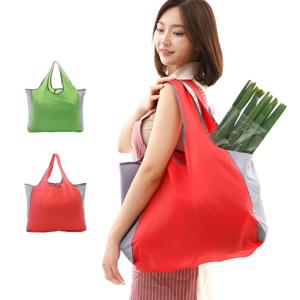 투톤 빅사이즈 접이식 장바구니 휴대용 시장가방 숄더백 마켓백