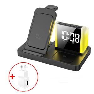 전원아답터증정 올인원 고속 무선충전기 무드등 알람시계 UMWH-8in1Light