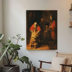 렘브란트 돌아온 탕자 명화 캔버스액자 벽 거실 홈 작품 고급 대형 인테리어 액자