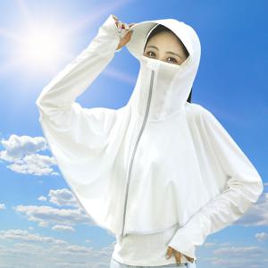 여성 얇은 긴팔 망토 바라클라바 복면 후드집업