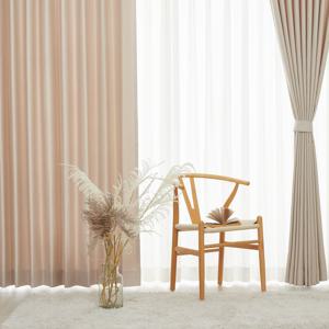 생활, 암막2 라이트 베이지 이음선 없는 형상기억 민자 나비주름 1:1맞춤제작 암막커튼