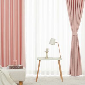 생활, 암막2 라이트 핑크 이음선 없는 형상기억 민자 나비주름 1:1 맞춤제작 암막커튼