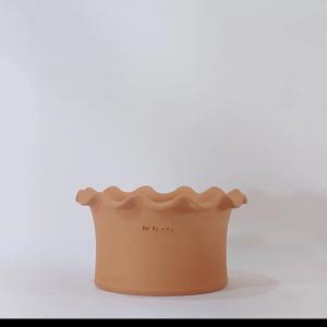 넓고 납작한 국산 수제 토분 (심플프릴팟) 분재 구근 다육 화분