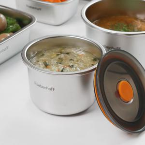 레벤호프 전자레인지 진공 스텐 밀폐용기 원형 440ml