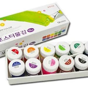 포스터칼라 15ml 12색 세트 학생용포스터물감