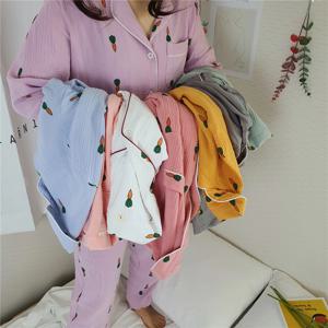 H made 당근 긴팔 커플 잠옷 요루순면 파자마 세트 9color