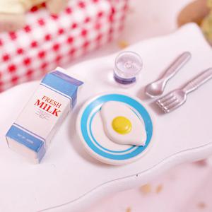 미니어처 브랙퍼스트세트 브런치 음식 우유 계란후라이 모형 인테리어 소품