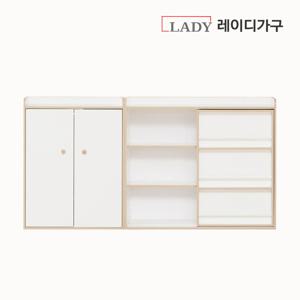 키디 아기 옷장 세트23 (도어 옷장 + 1200 슬라이딩 전면 책장)