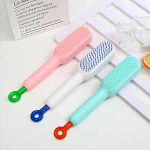 휴대용 원터치 머리카락 제거 헤어 브러쉬 엉킴 방지 머리 빗 브러시