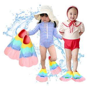 슝슝 오리발 레인보우캔디S(33~35) / 유아 물놀이 수영 스노쿨링 실리콘 매쉬망