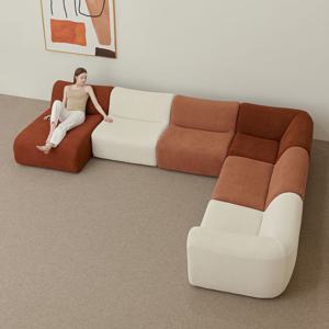 코사 확장형 카우치형 모듈 쇼파 워셔블 풀커버링 8인용 패브릭 소파 (BS31)