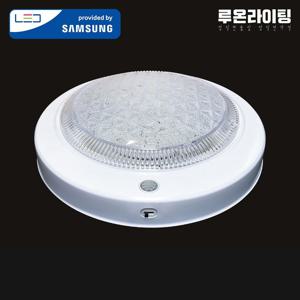 국산 LED 원형 센서등 15W 투명커버 주야간 설정 가능