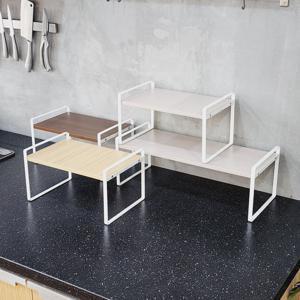 모던 인테리어 우드 후라이팬 냄비 그릇 접시 나무 선반 싱크대 하부장 정리 정리대 주방선반