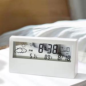 시계 탁상 스탠드 투명 습도 온도 디지털 무소음 책상 데스크 인테리어 미니시계