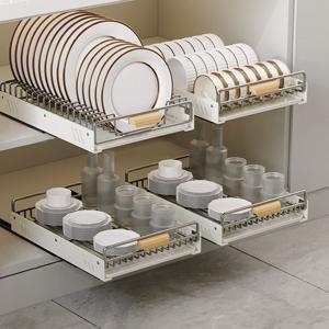 오틀리 우드손잡이 슬라이딩 그릇 접시정리대 5size