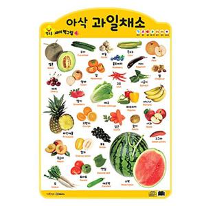 읽어주고 게임도 즐기는 세이벽그림 벽보 (세이펜버전/ 세이펜미포함) - 과일채소