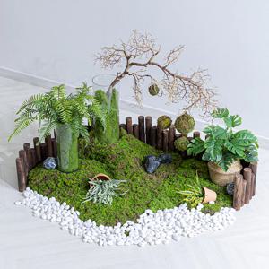 몬스테라 조화 인조 조경 이끼 장식  실내 화단 식물 인테리어 110x85cm DIY
