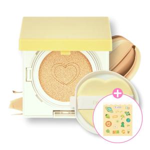 1+1 럭키 내추럴 선쿠션 본품+리필+스티유아 키즈 초등 눈시림 백탁없는 무기자차 컬러쿠션