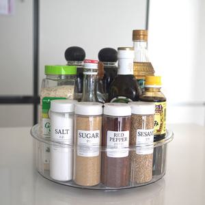 대용량 회전 투명 칸막이 양념병 약통