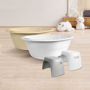 올유 아기욕조 목욕세트 2개+욕실의자 1개