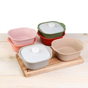 실리닷 실리콘 전자렌지 사각냄비 중 900ml 6컬러 라면용기 찜기 냉장 냉동 용기