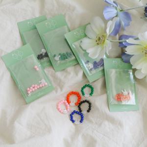 자개 토끼 비즈 구슬 반지 만들기 DIY 키트 링 세트 5color 파스텔 여름 선물