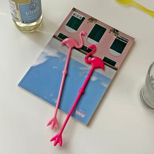 썸머라이크 플라밍고 머들러 2종 하이볼 롱스푼 티스푼 커피스틱 아이스 커피