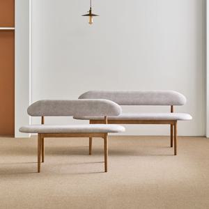 브린 2인용 벤치의자 식탁의자 애쉬 조야원단 스틸 체어