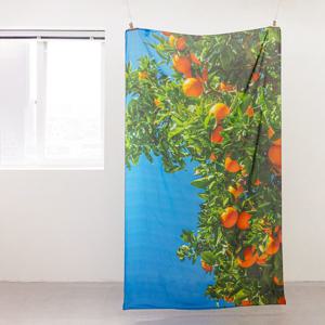 시트러스 오렌지 쉬폰 풍경 감성 패브릭 포스터 인테리어 가리개 커튼 2sizes