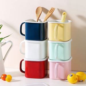 IH법랑 밀폐 캐니스터 눈금 사각 인덕션 라면냄비 (1.45L ,  6color)
