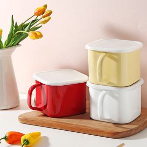 IH법랑 밀폐 캐니스터 눈금 사각 인덕션 라면냄비 (2.2L ,  3color)