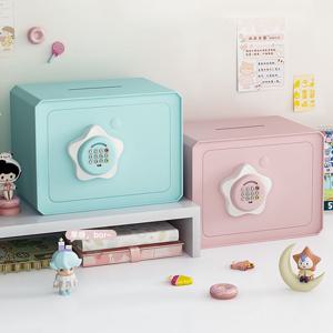 [해외] 프리미엄 철제 비밀 번호 저금통 충전식 미니 캐비닛 저금통 3colors