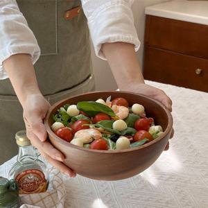 아카시아 통원목 수제 캠핑식기 우드 샐러드볼(소)