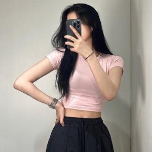여성 데일리 크롭 반팔티셔츠 3컬러 - 쫀쫀한 무지 크롭티셔츠 여성티셔츠 이너티 무지티셔츠