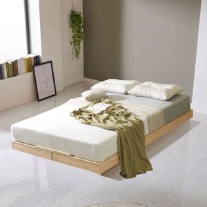 후크 원목 매트리스 무헤드 통깔판 저상형 퀸 침대 프레임