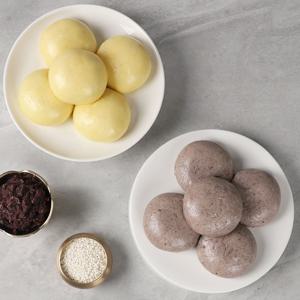 옛날전통 그대로 안흥 할매 단호박쌀찐빵/옛날전통 그대로 안흥 할매 흑미쌀찐빵 (각30개씩)
