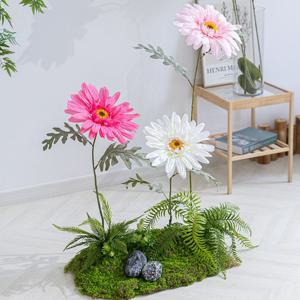 화려한 거대 자이언트 조화꽃 조경세트 60x100cm 녹색조경 장식