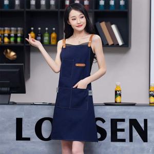 X형 심플 앞치마 데님 캔버스 2color