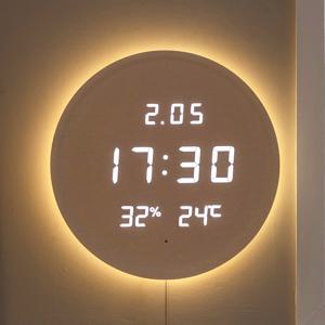 3세대 백라이트 루나 온습도 LED 벽시계 디지털 전자