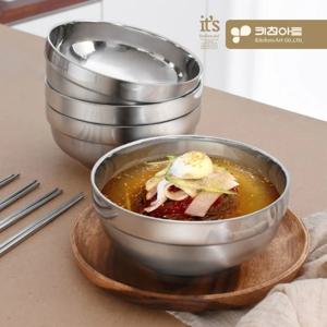 냉면 라면 칼국수 스텐 면기 그릇 4p+젓가락 4p