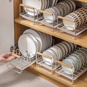 오틀리 우드감성 손잡이 그릇 접시정리대 물받침포함 2colors