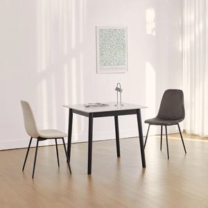 스칸디 미즈 세라믹 2인 스틸 식탁세트(의자2개포함) 2colors