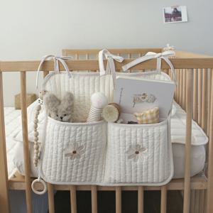 데이지 100수누빔 아기 신생아 침대 베드포켓 정리 수납 주머니(1칸/2칸)