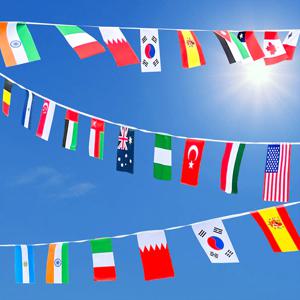 폴리 만국기 15m 50개국 국기 배너 가랜드