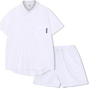 S~3XL 여름투피스 셋업 남자 남방 반팔셔츠 반바지 세트 남자잠옷 여름파자마