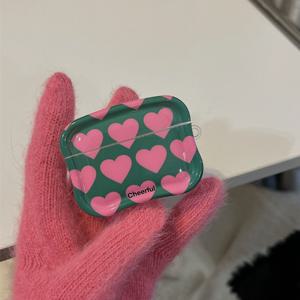 귀여운 그린 하트 에어팟 실리콘 케이스 에어팟 프로1 프로2 3세대